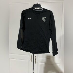 Nike MSU Spartans Kids Black Long Sleeve Tee with Logo
